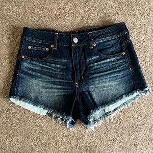 American Eagle hi-rise festival shorts in a dark denim. Never worn